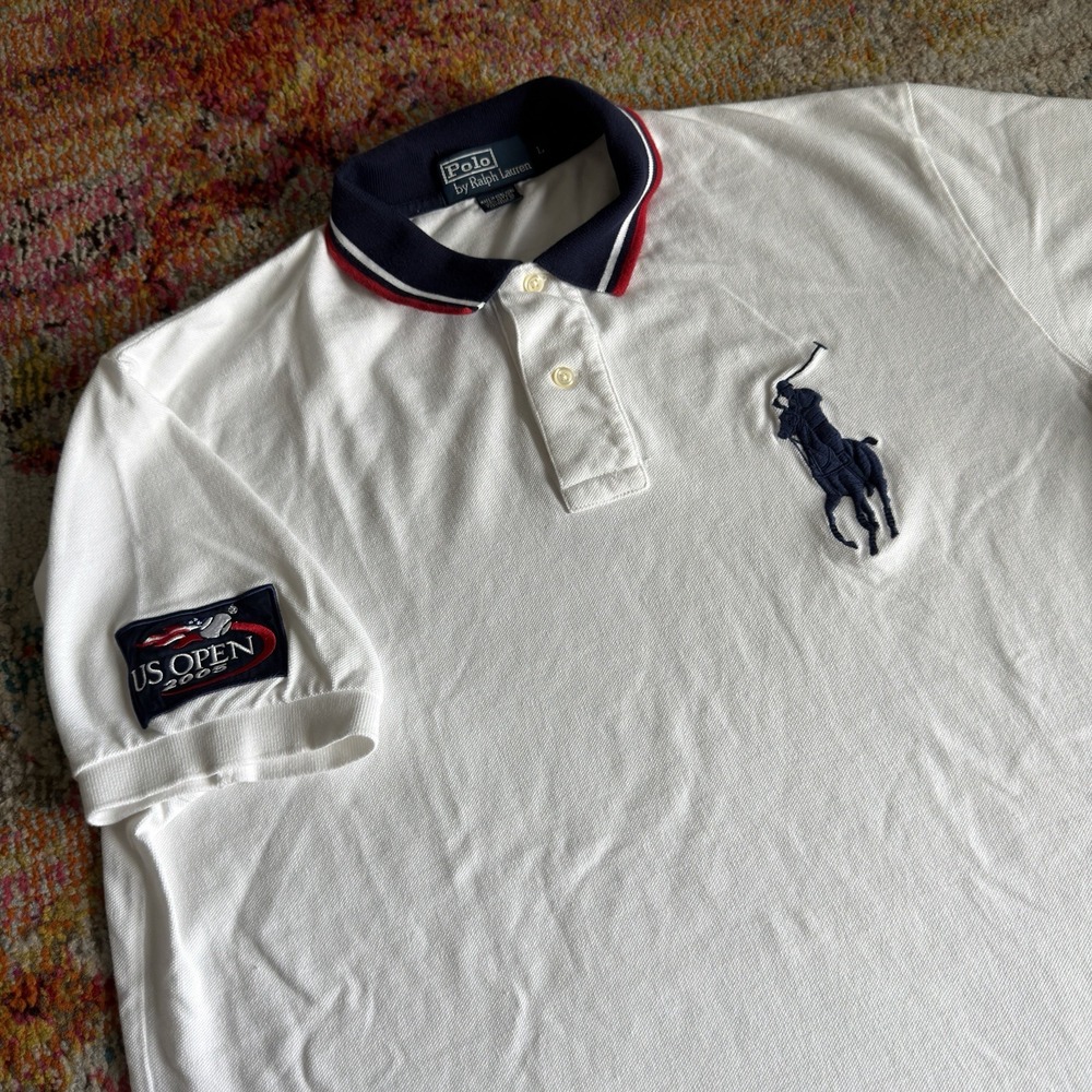 Polo Ralph Lauren US Open 2005 Big Pony Short Sleeve Polo Shirt Men's Large